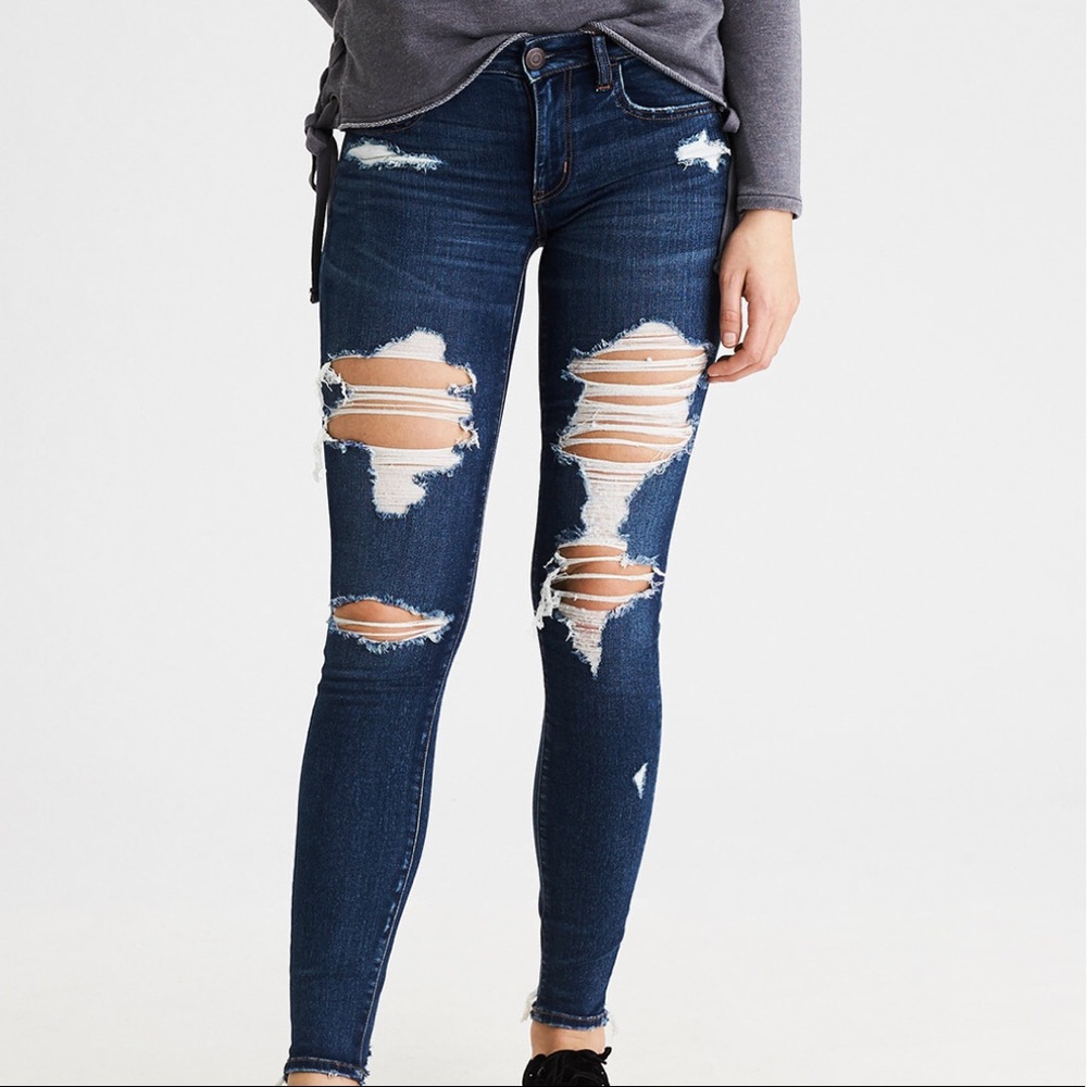 American Eagle Super Stretch Ripped Jeans